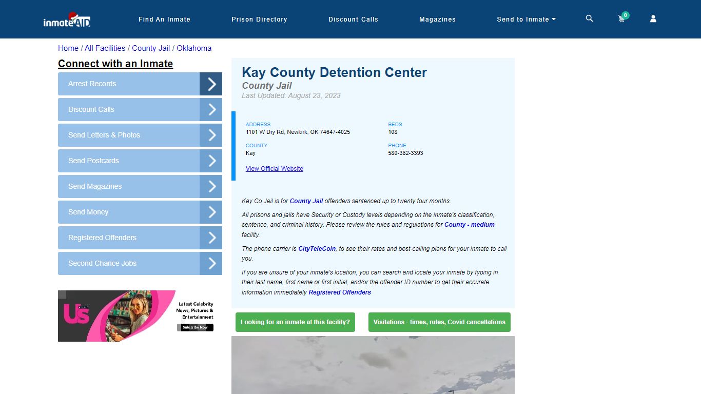 Kay County Detention Center - Inmate Locator - Newkirk, OK
